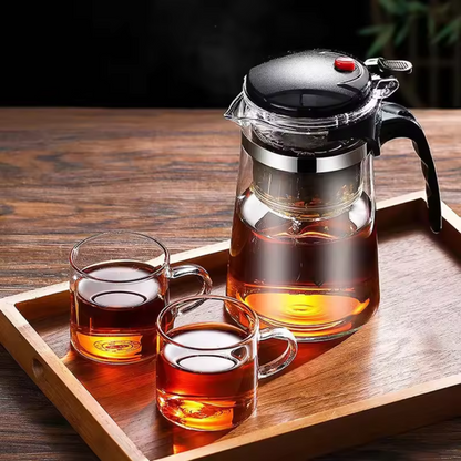 Glass teapot that Filters with just One click